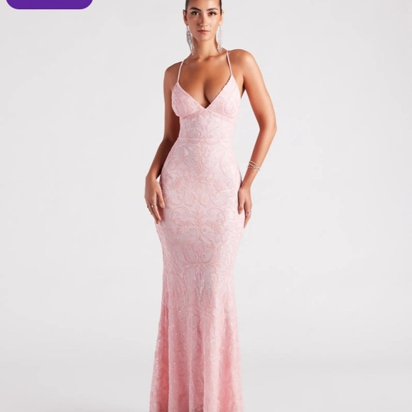 Windsor Bethanie Formal Sequin V-Neck Mermaid Dress - Picture 1 of 4
